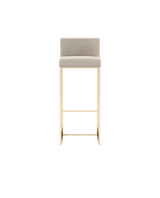 Laskasas Peter Bar Stool in premium fabric with brass frame, 97cm bar height