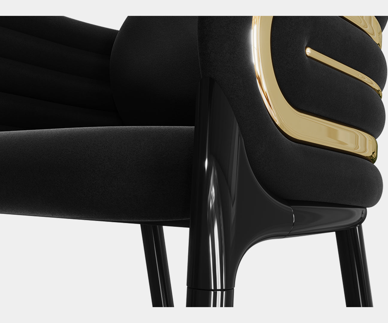 Gatsby Art Deco Dining Chair: Black Velvet & Polished Brass | Touched ...