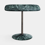 Rastrema Square Pedestal Luxury Side Table in green marble