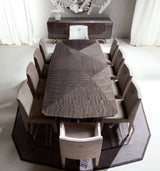 Giorgio Collection Infinity Rectangular Dining Table, Wooden Base in Makore mahogany, room view