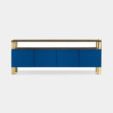 Reticolo Lacquered Luxury Sideboard in blue lacquer