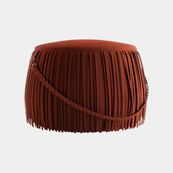 Luxury Ribbon Pouf with Hand Plaited Handle