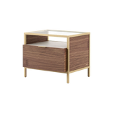 Laskasas Rowling Bedside Table in Walnut with transparent background