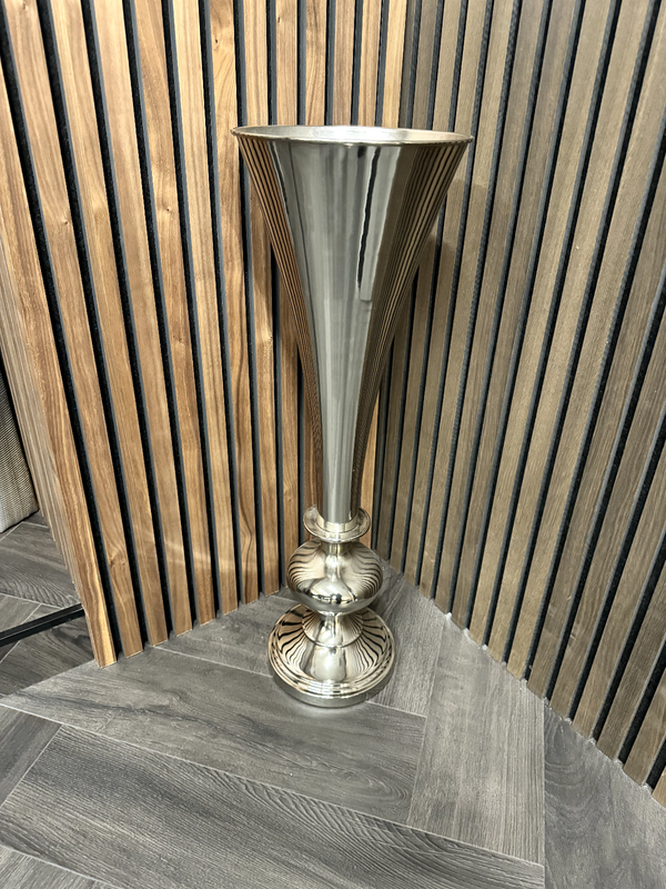 Ex-Display Floor Standing Silver Vase
