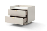 Saviour Bedside Table - White Marble & Beige