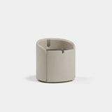 Savoy Leather Shell Luxury Bedside Table: ivory leather shell with a matching matt top
