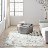 Sculptural Teal Wool Luxury Rug, available from Touched Interiors UK