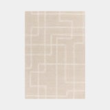 Sentiero Geometric Wool Luxury Rug, shown in Sand