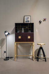 Sezione Brass Stand Luxury Tall Cabinet in a room setting