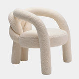 Modern Designer Armchair: Visionnaire's Shibari Armchair. A statement piece featuring a love knot-shaped metal frame and luxuriously soft teddy bear fabric.