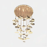 Castro Lighting Mastery Tall Suspension Lamp in hammered gold-plated brass, available from Touched Interiors UK
