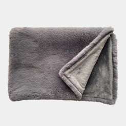 Slate Grey Premium Faux Fur Throw