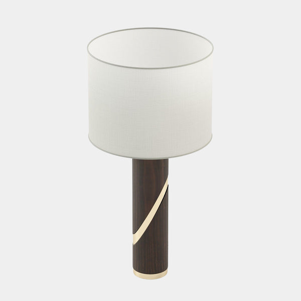 Smoked Eucalyptus Cylindrical Table Lamp