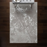 Snowstorm Metallic Luxury Rug, shown in a room setting