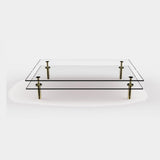 Sottile Brass Column Luxury Coffee Table with a glass top