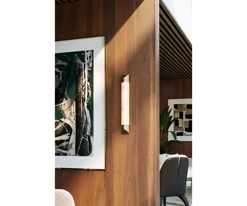 Spear Wall Lamp with marble and brass, perfect for modern luxury interiors and refined home lighting.