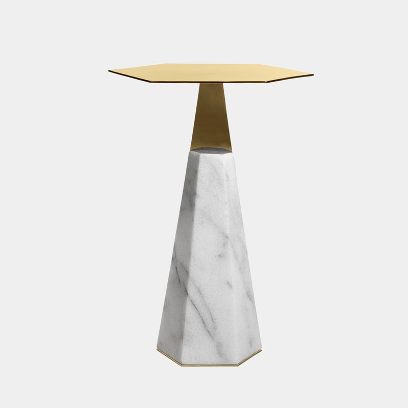 Sleek Carrara Marble with Elegant Metallic Accents