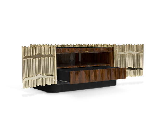 Symphony Nightstand: Modern nightstand showcasing artisan craftsmanship with palisander veneer for luxury interiors.