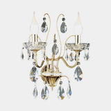 Castro Lighting Tanger Wall Light in gold-plated brass with clear crystals, available from Touched Interiors UK