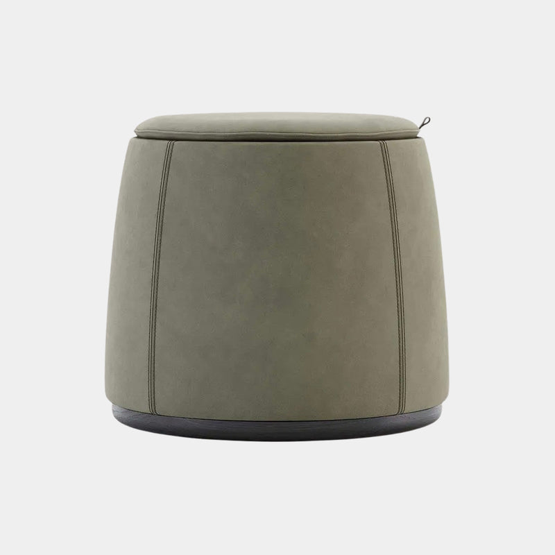 Taylor Suede Pouf with Cushion Top & Under Seat Storage