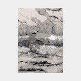 Tempestade High Shine Abstract Luxury Rug in grey, charcoal and ivory tones