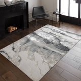 Tempestade High Shine Abstract Luxury Rug, shown in a room setting