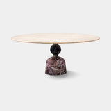 Tenax Round Marble Luxury Dining Table, view 2