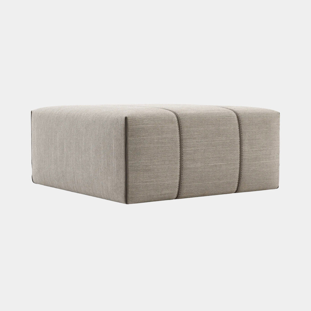 Textured Weaved Pouf with Velvet Piping | Touched Interiors
