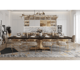 Unique Metamorphosis Dining Table with Conceptual Fossil Textures and Luxury Brass Details - Artistic Home Furniture.