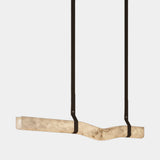 United Alabaster Signe linear pendant light in natural alabaster, studio view on grey