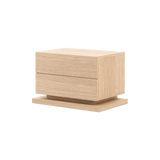 Laskasas Uso Bedside Table in Natural Oak with transparent background