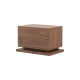 Laskasas Uso Bedside Table in Walnut with transparent background