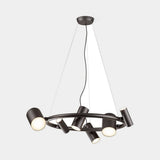 Valzer Adjustable Spot Ring Luxury Suspension Lamp in dark finished aluminium