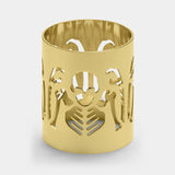 Vanitas Pierced Luxury Napkin Ring in gold plated stainless steel