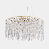 Castro Lighting Varsovia Suspension Lamp in gold-plated brass with clear crystals, available from Touched Interiors UK