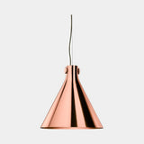 Viandante Cone Luxury Suspension Lamp, shown in copper