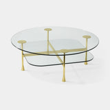 Vitruvio Glass Tier Round Luxury Coffee Table, view 3