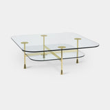 Vitruvio Glass Tier Square Luxury Coffee Table, view 3