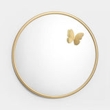 Volare Winged Round Luxury Mirror in polished brass