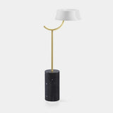 Volteggio Marble Base Luxury Floor Lamp in polished brass with a marble base