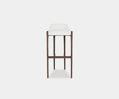Yemen Minimalist Bar Chair: Luxurious Vellutino Fabric & Walnut Wood.