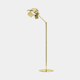 Zampetta Articulated Luxury Floor Lamp in polished brass with a gold plated head