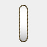 Zecchino Beaded Oval Luxury Mirror in burnished brass