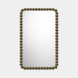 Zecchino Beaded Rectangular Luxury Mirror in burnished brass
