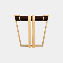 Polished brass, Black lacquer & Emperador Marble Side Table
