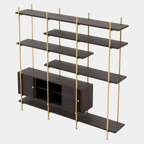 Abreu Amaral Luxury Bookshelf with Brushed Golden Metal