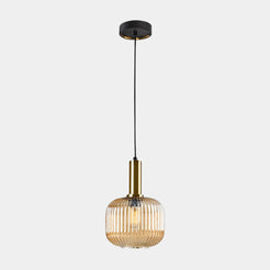 Adjustable Height Farera Amber Moulded Glass Ceiling Light