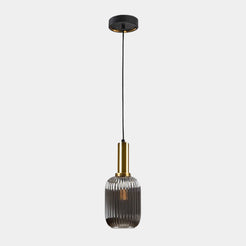 Adjustable Height Farera Smoke Grey Mirrored Ceiling Light