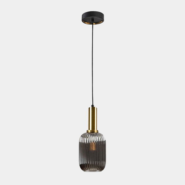 Adjustable Height Farera Smoke Grey Mirrored Ceiling Light