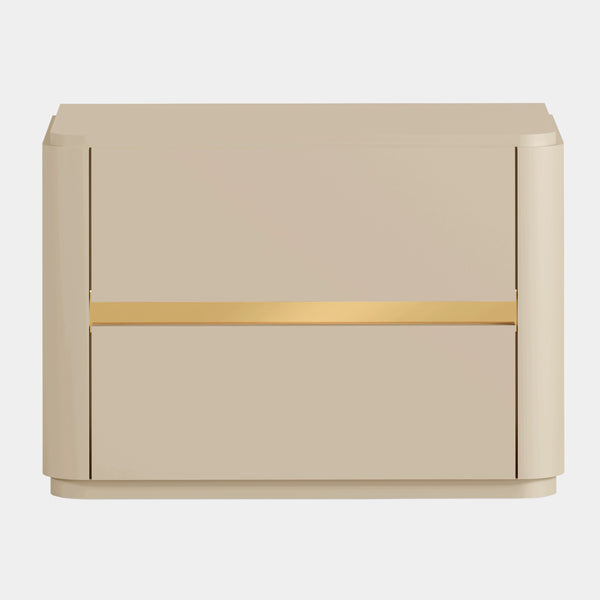 Alodia Bedside Table with Golden Detailing